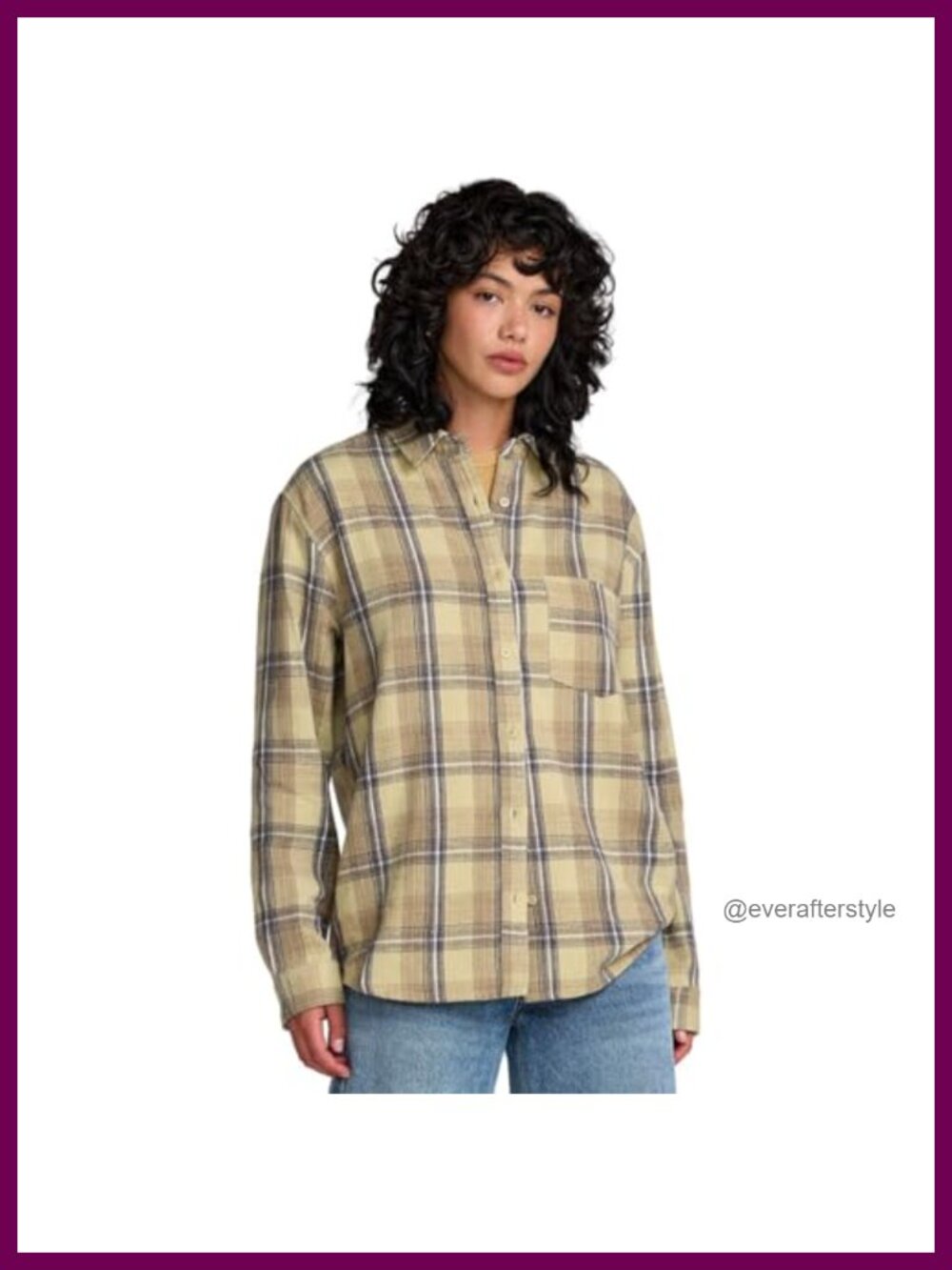 RVCA Woven Flannel Button Down Shirt Cotton Plaid Long Sleeve